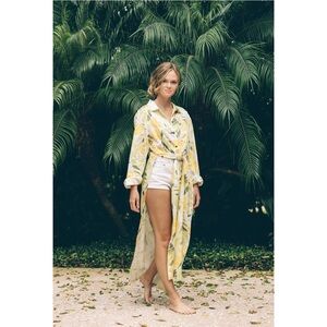 Aloha Marina Hanalei Shirt Dress - White with design